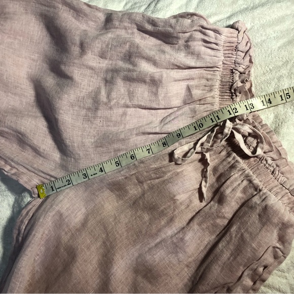 Venti6 coastal lagenlook wide leg pull on linen pants - Picture 10 of 11